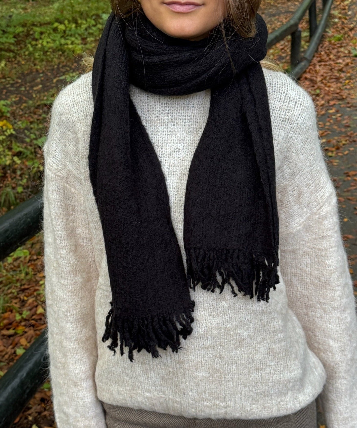 Klassisk Tørklæde - Sort - ByStenholt.dk