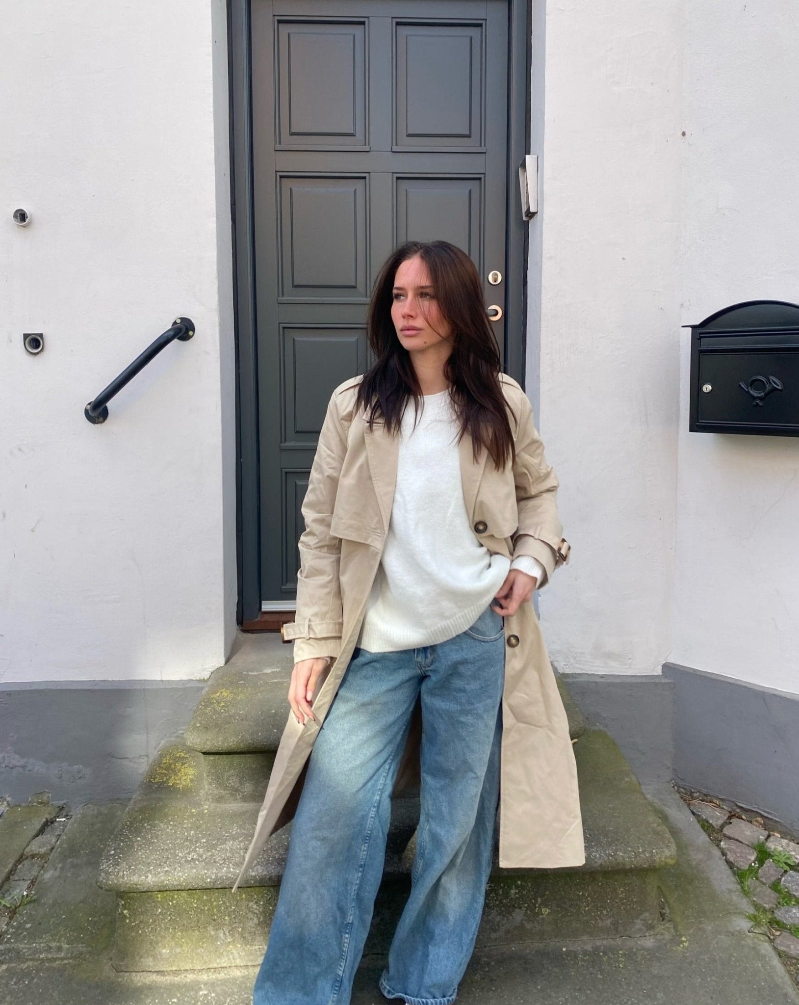 Lang Trenchcoat - Creme - ByStenholt.dk