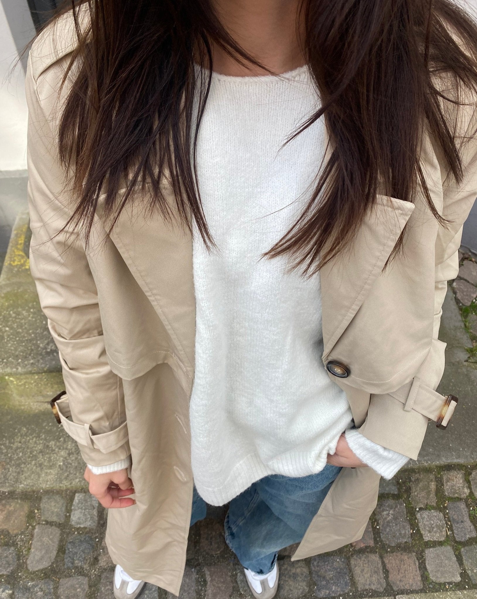 Lang Trenchcoat - Creme - ByStenholt.dk