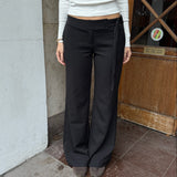 Low Waist Bukser med Spænde - Sort - ByStenholt.dk