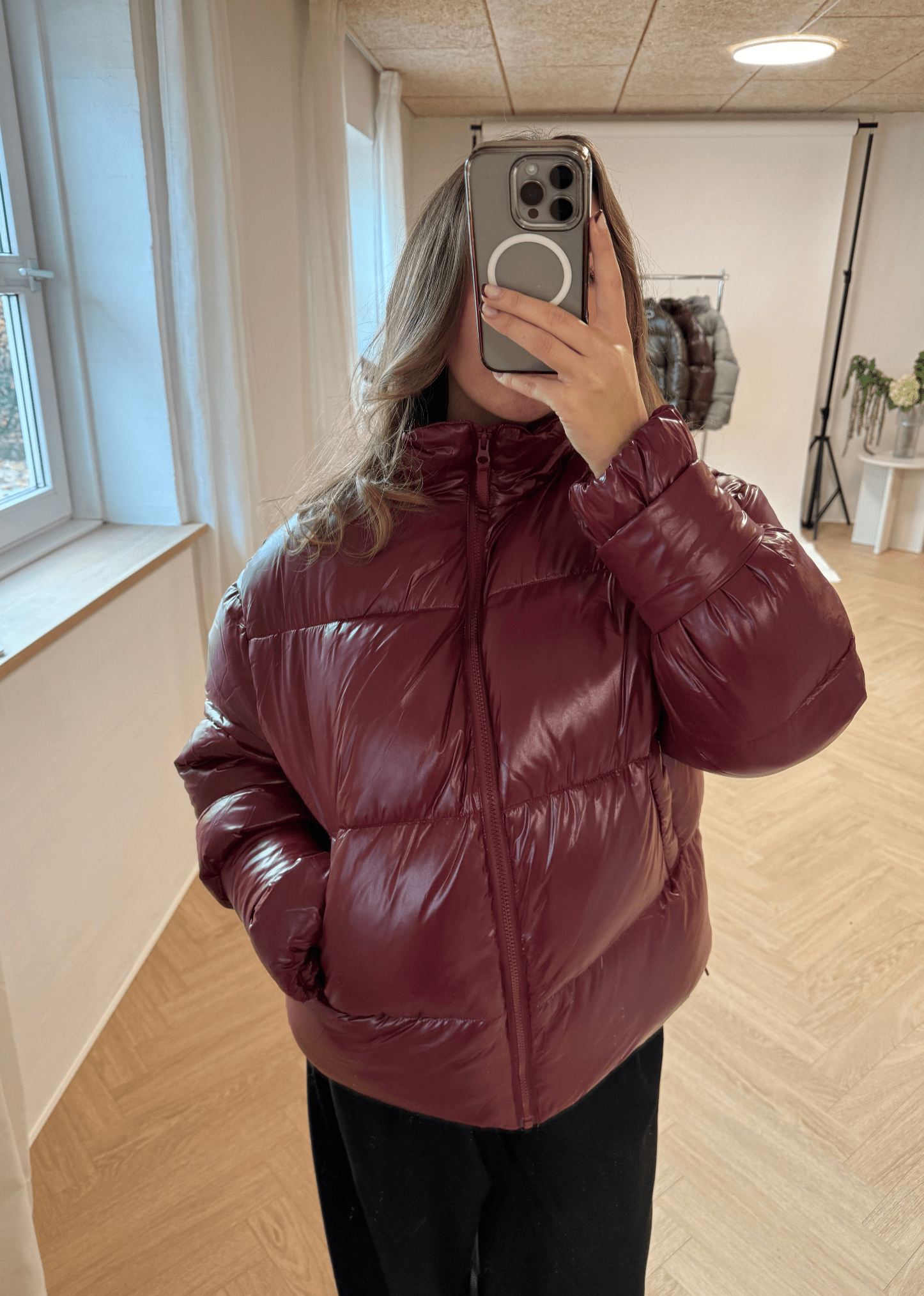Nola Puffer Jakke - Bordeaux - ByStenholt.dk