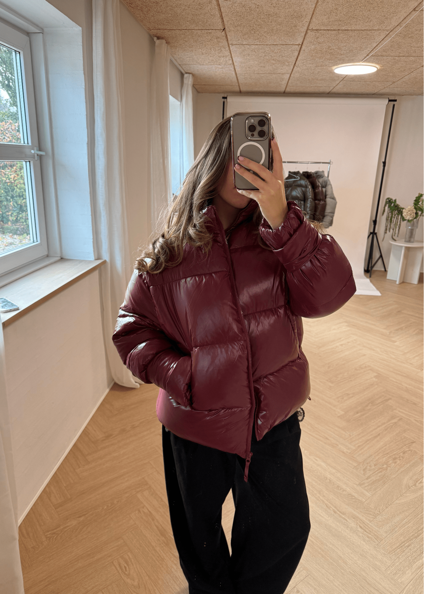 Nola Puffer Jakke - Bordeaux - ByStenholt.dk