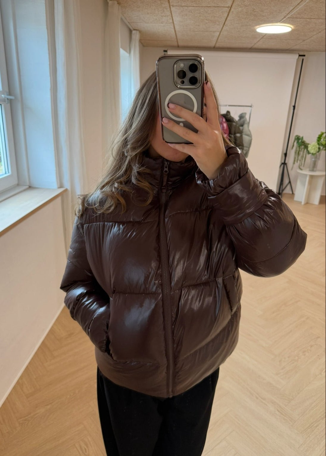 Nola Puffer Jakke - Mørkebrun - ByStenholt.dk