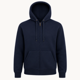 Hoodie Med Lynlås - Navy