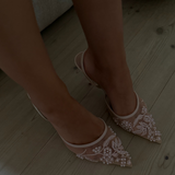 Blonde Slingback Pumps - Beige