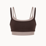 Active Dobbeltlags Top - Mørkebrun/Beige