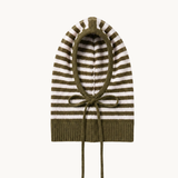 Strikket Balaclava - Stribet Grøn