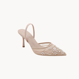 Blonde Slingback Pumps - Beige