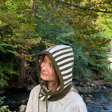 Strikket Balaclava - Stribet Grøn