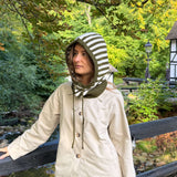 Strikket Balaclava - Stribet Grøn