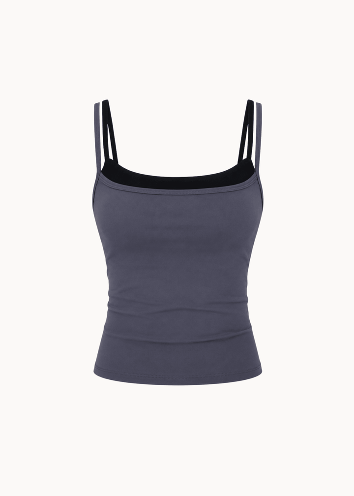 Active Dobbeltlags Tanktop - Grå/Sort - ByStenholt.dk
