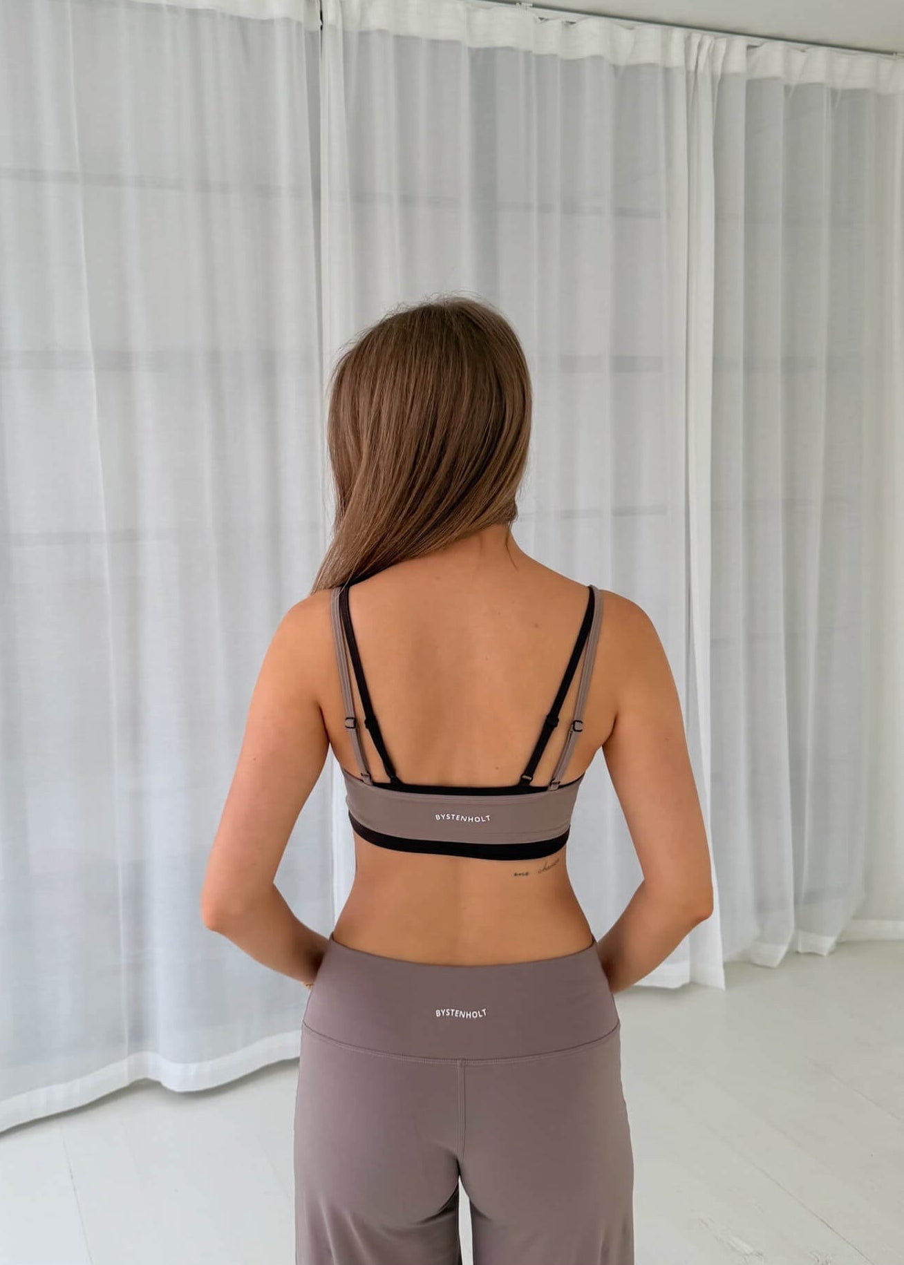 Active Dobbeltlags Top - Beige/Mørkebrun - ByStenholt.dk