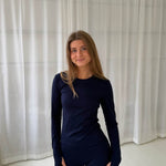Active Langærmet Bluse - Navy - ByStenholt.dk
