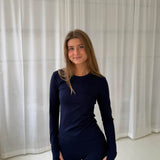 Active Langærmet Bluse - Navy - ByStenholt.dk