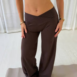 Active Straight Wrap Tights - Mørkebrun - ByStenholt.dk