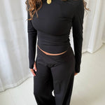 Active Straight Wrap Tights - Sort - ByStenholt.dk