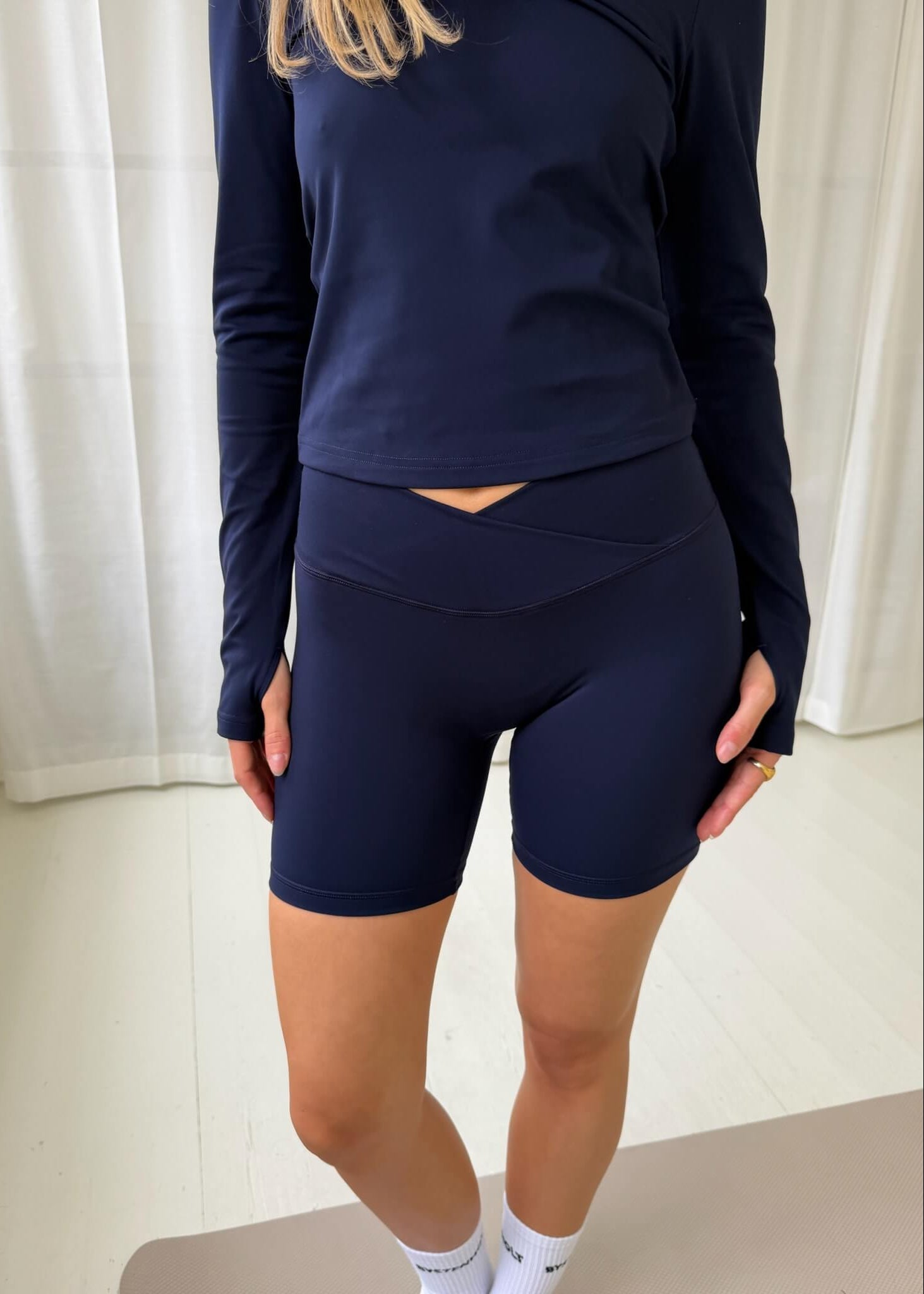 Active Wrap Shorts - Navy - ByStenholt.dk