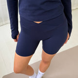 Active Wrap Shorts - Navy - ByStenholt.dk