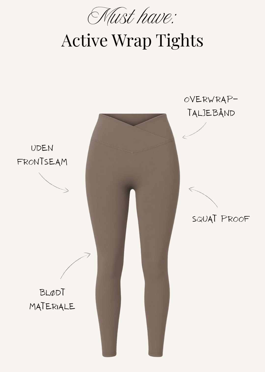 Active Wrap Tights - Beige - ByStenholt.dk