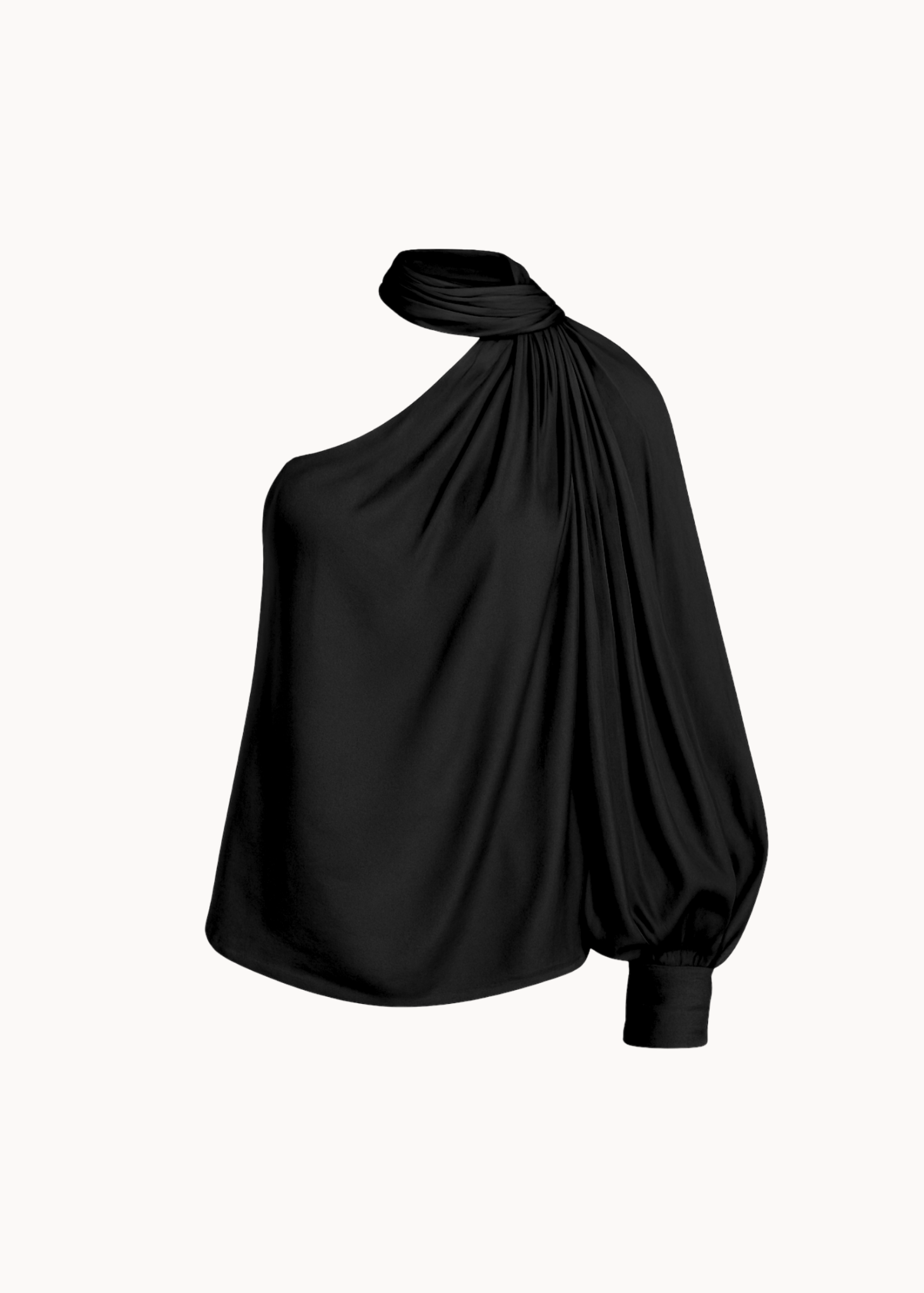 Alessa One Shoulder Bluse - Sort - ByStenholt.dk