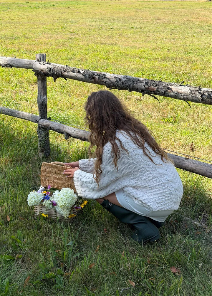 Alma Chunky Strik - Creme - ByStenholt.dk