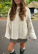 Alma Chunky Strik - Creme - ByStenholt.dk