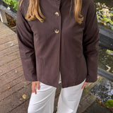 Alva Kort Trenchcoat - Mørkebrun - ByStenholt.dk