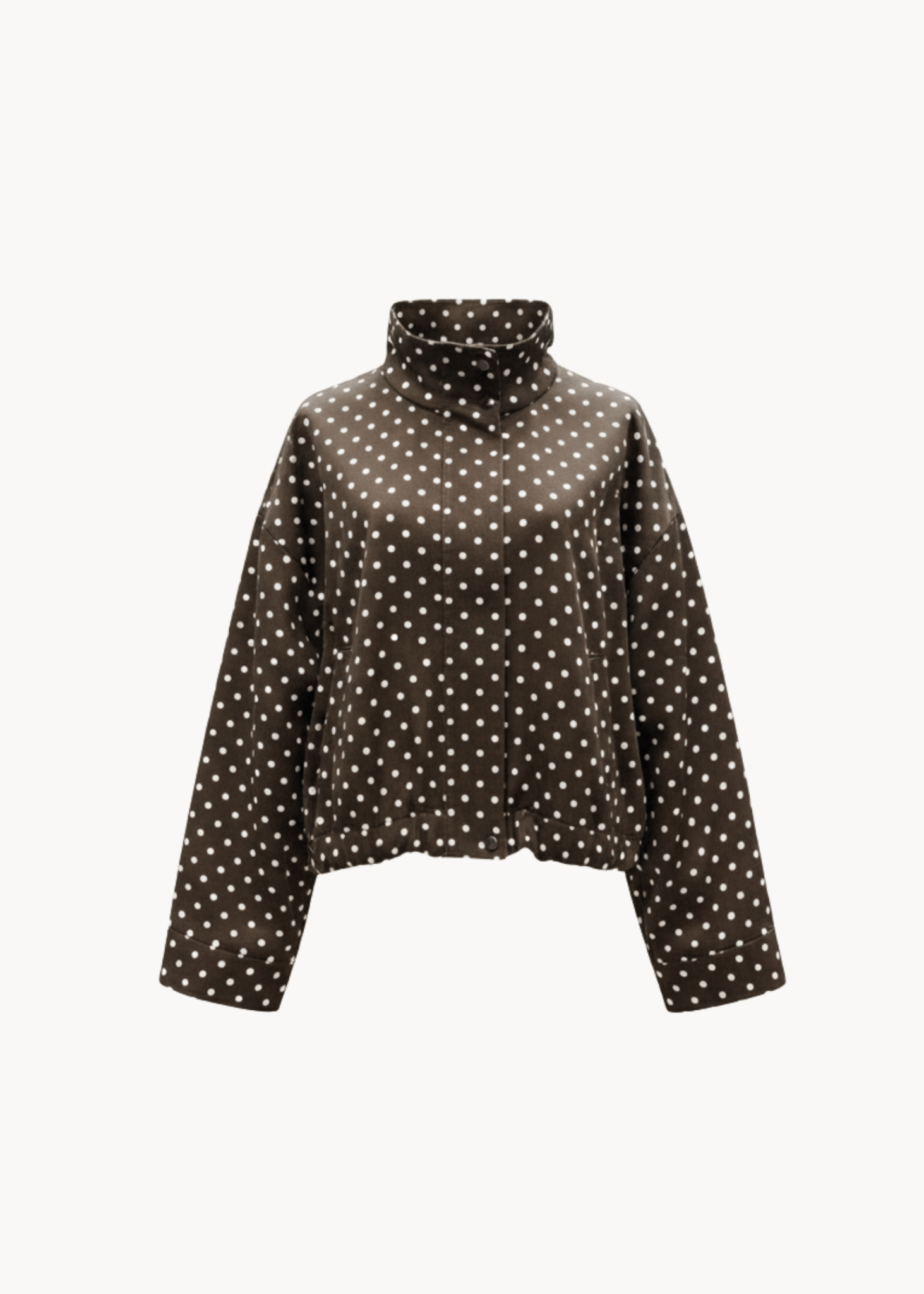 Amara Jakke med Polkaprikker - Brun/Hvid - ByStenholt.dk