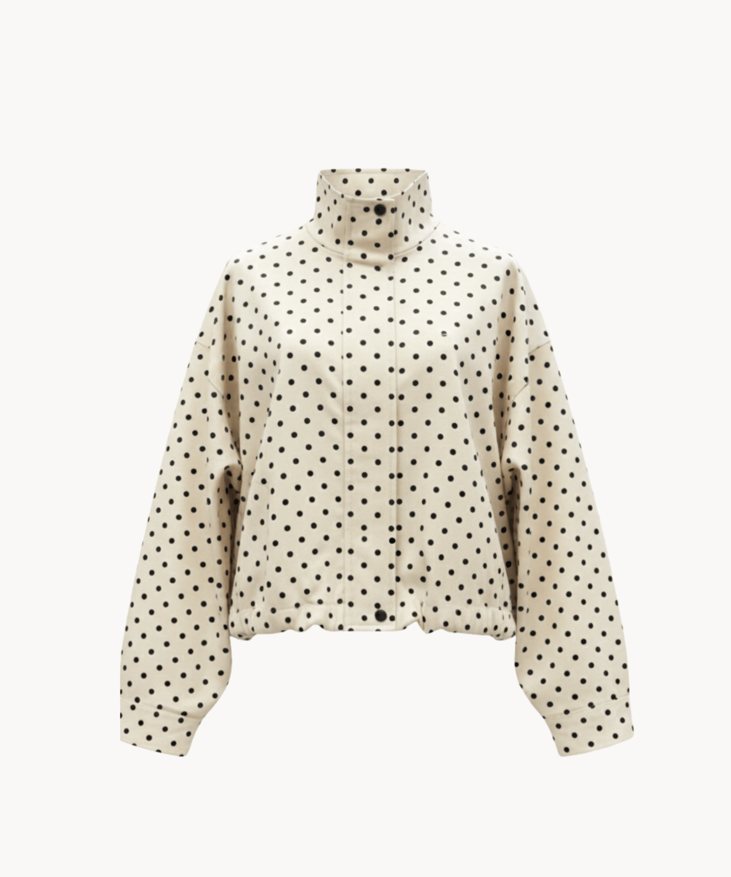 Amara Jakke med Polkaprikker - Creme/Sort - ByStenholt.dk