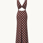 Amélie Polka Kjole - Blå/Brun - ByStenholt.dk
