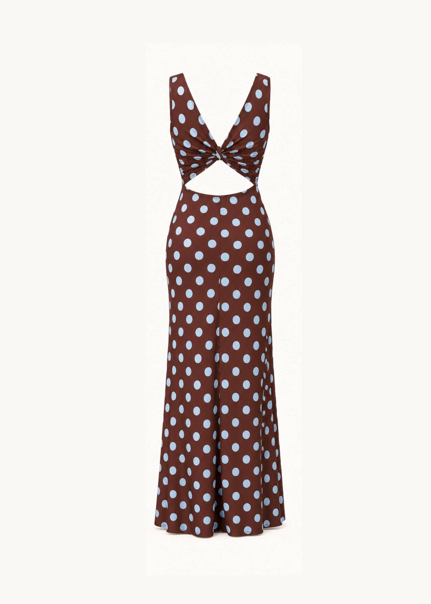 Amélie Polka Kjole - Blå/Brun - ByStenholt.dk