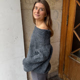 Anna Off Shoulder Strik - Grå - ByStenholt.dk