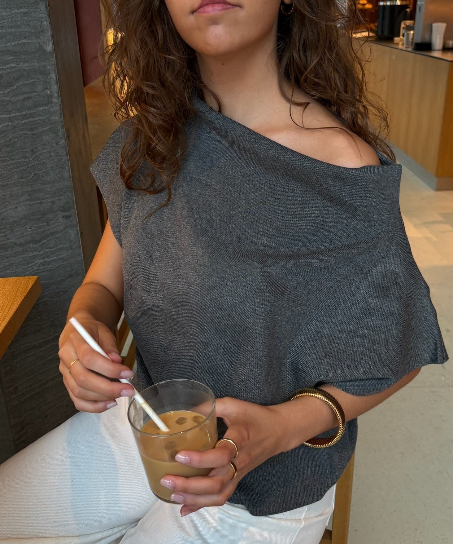 Asta Sleeveless Strik - Grå - ByStenholt.dk