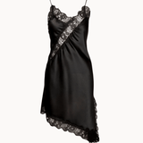 Asymmetrisk Satin Kjole - Sort - ByStenholt.dk