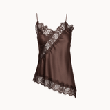 Asymmetrisk Satin Top - Brun - ByStenholt.dk