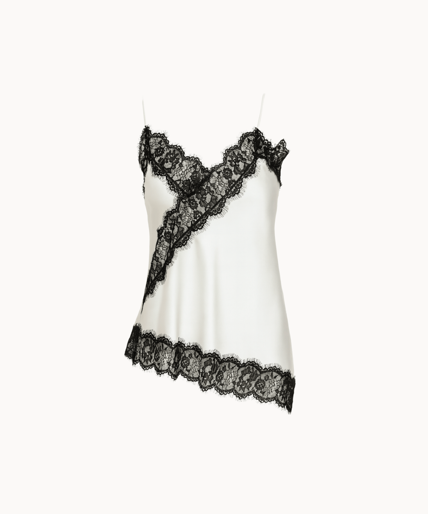 Asymmetrisk Satin Top - Hvid - ByStenholt.dk