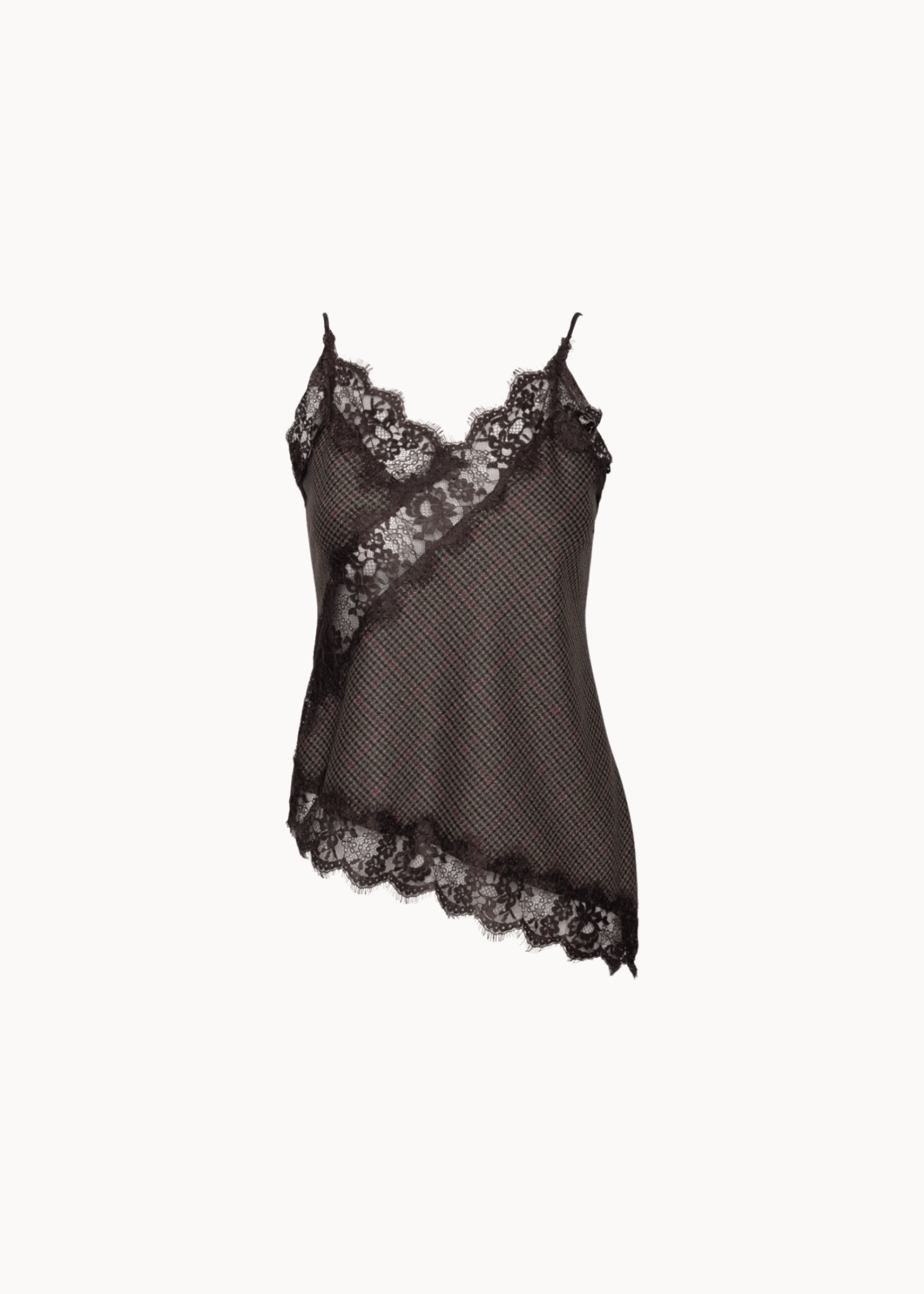 Asymmetrisk Satin Top - Ternet Mørkebrun - ByStenholt.dk