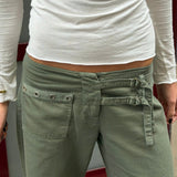 Audrey Low Waist Jeans - Khaki - ByStenholt.dk