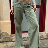 Audrey Low Waist Jeans - Khaki - ByStenholt.dk