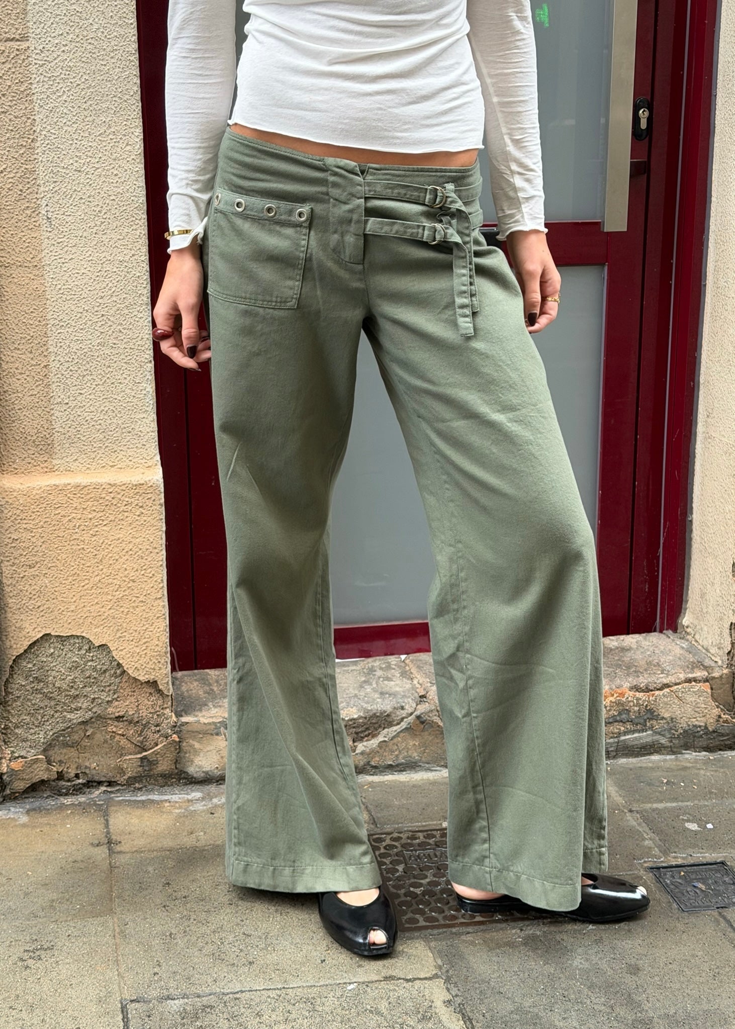 Audrey Low Waist Jeans - Khaki - ByStenholt.dk