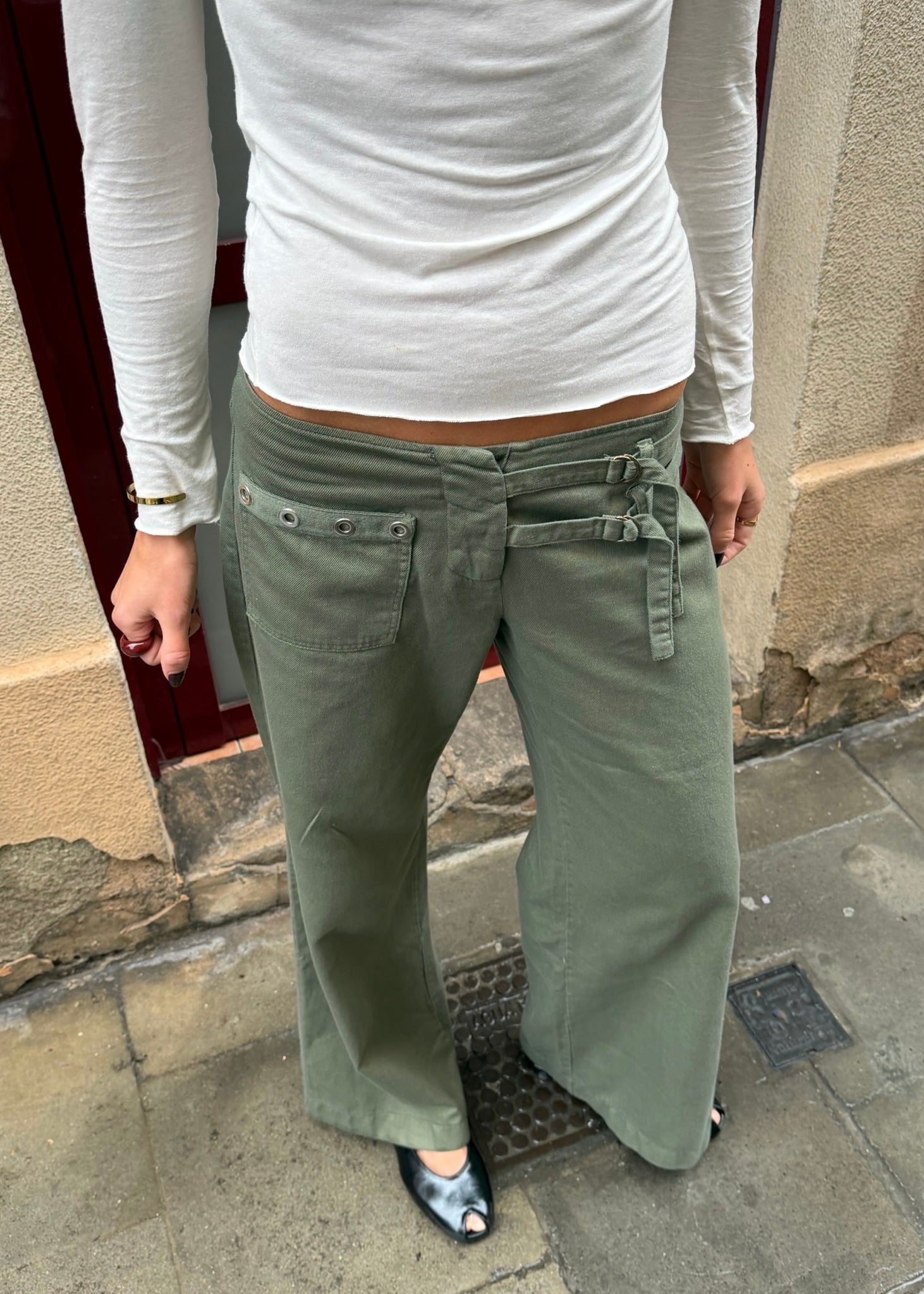 Audrey Low Waist Jeans - Khaki - ByStenholt.dk
