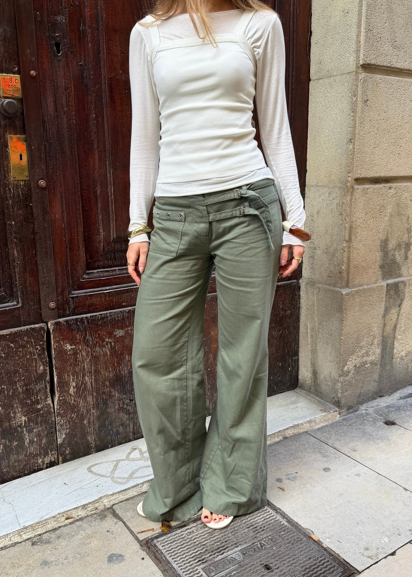 Audrey Low Waist Jeans - Khaki - ByStenholt.dk