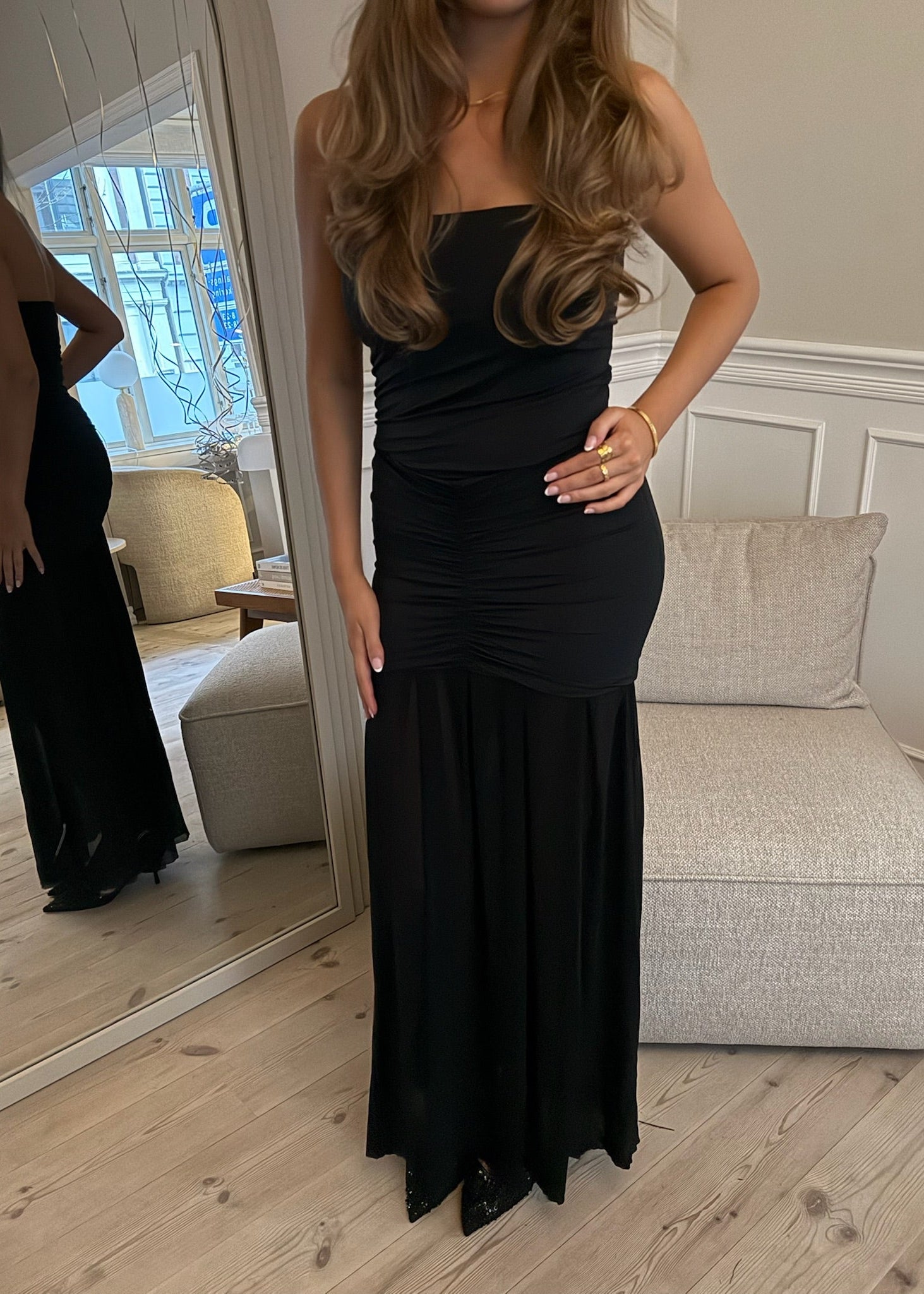 Aura Mesh Maxi Kjole - Sort - ByStenholt.dk