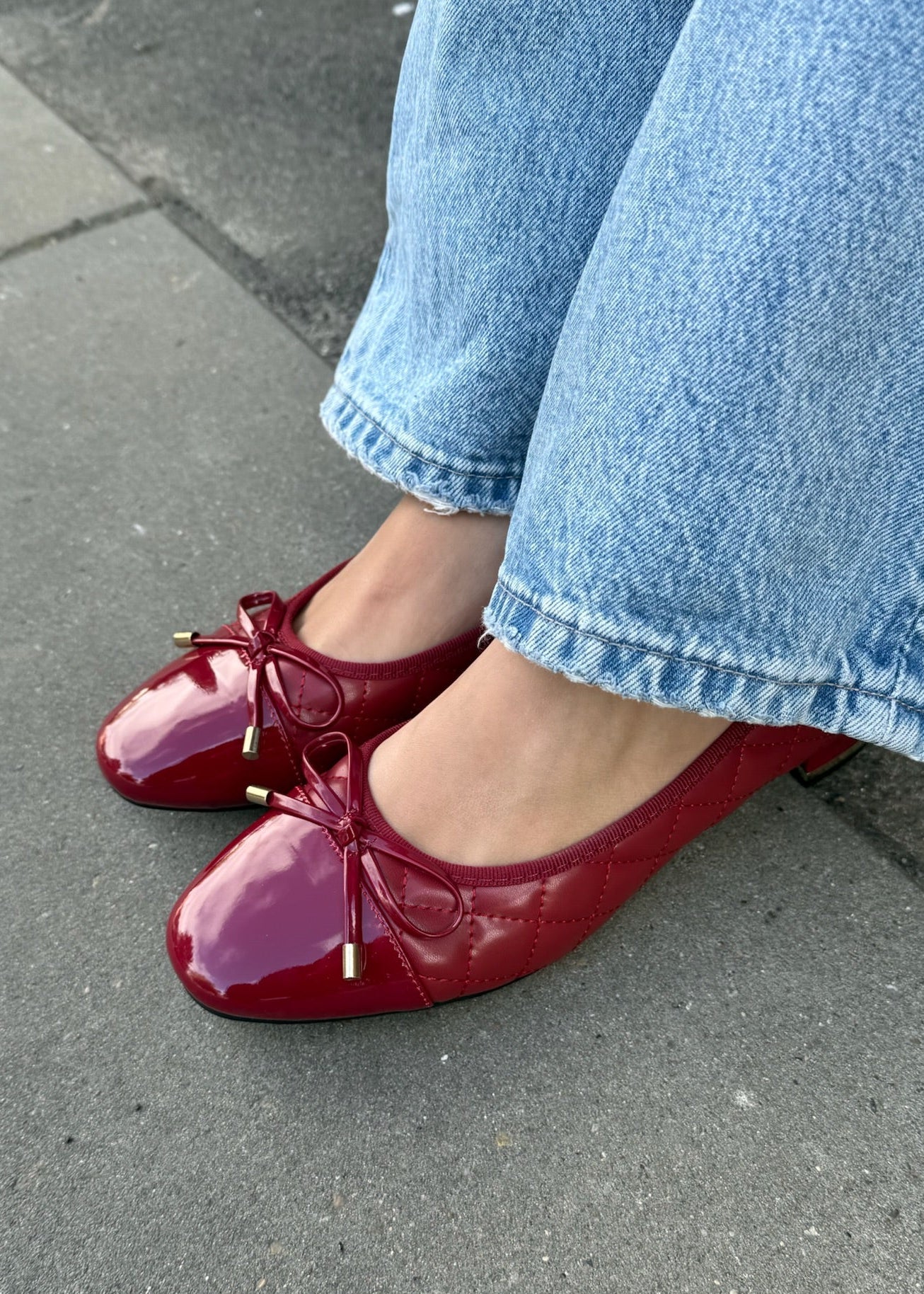 Ballerina med Hæl - Rød - ByStenholt.dk