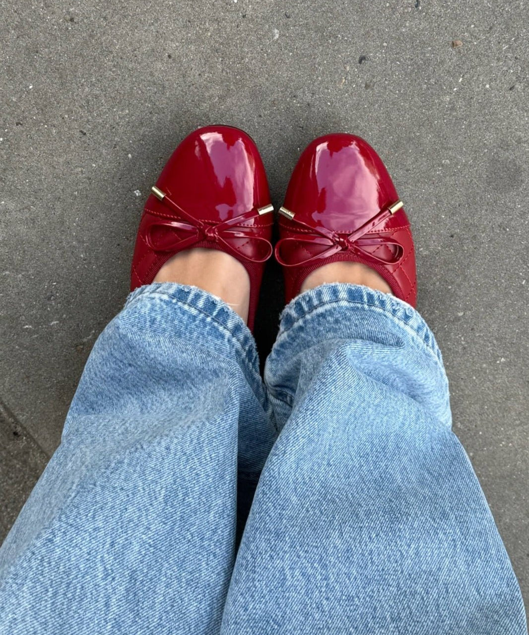 Ballerina med Hæl - Rød - ByStenholt.dk