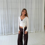 Ballet Wrap Bluse - Hvid - ByStenholt.dk