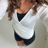 Ballet Wrap Bluse - Hvid - ByStenholt.dk