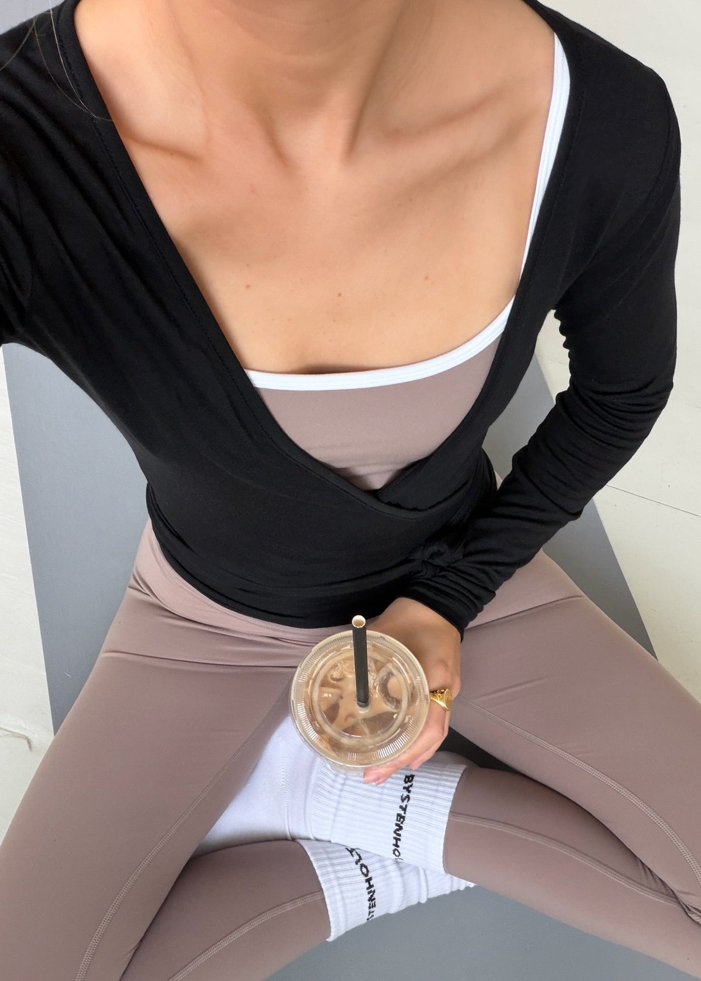 Ballet Wrap Bluse - Sort - ByStenholt.dk