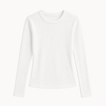Basic Ribbet Bluse - Hvid - ByStenholt.dk