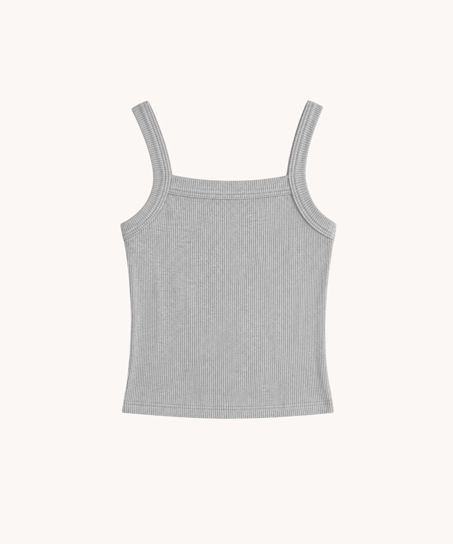 Basic Ribbet Tanktop - Grå - ByStenholt.dk